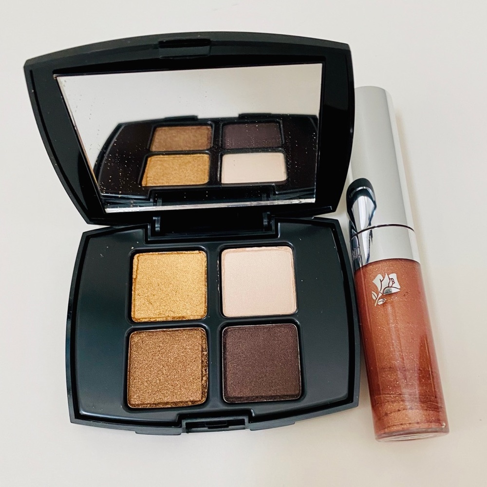 Lancome eyeshadow palette and lipgloss